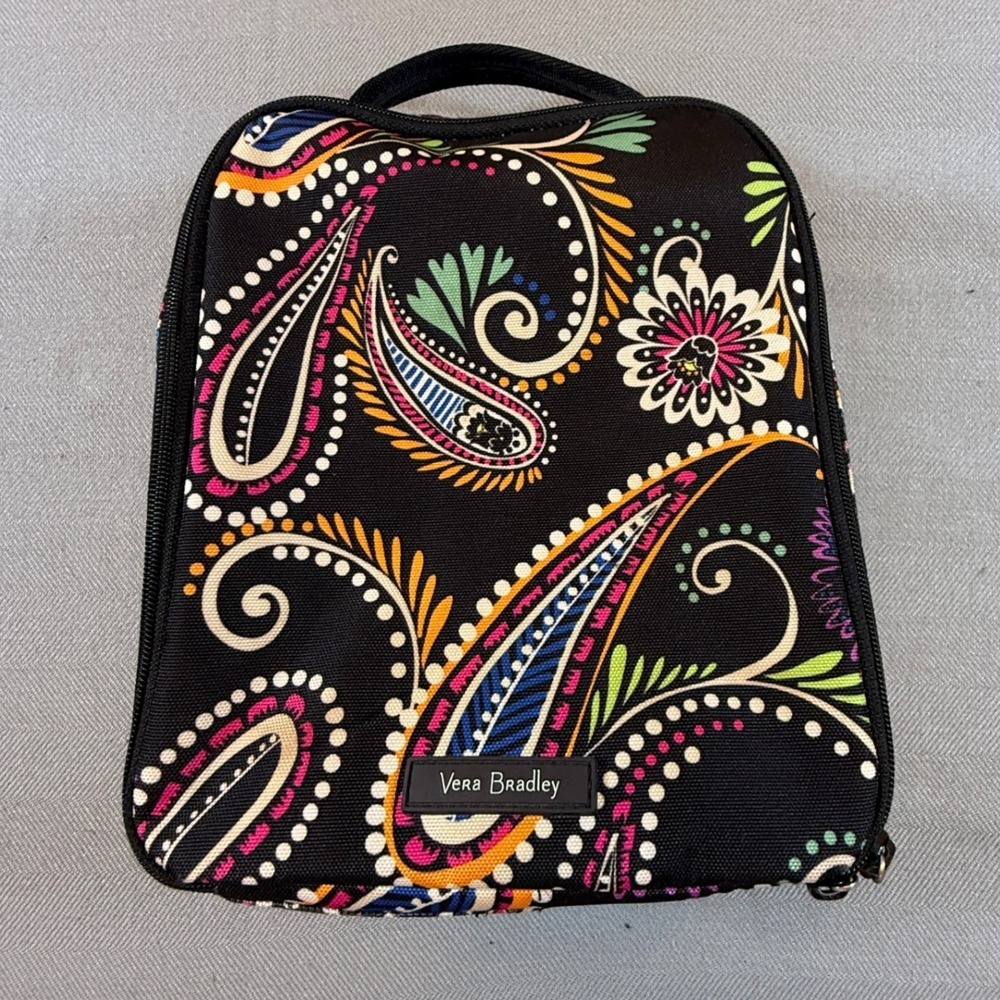 Vera Bradley Paisley in Paradise Insulated Lunch Bag Black Floral 18223-142